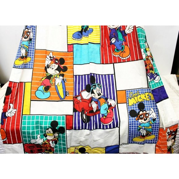 2 VTG 80s 90s "Cool Mickey" Disney Mickey Mouse Curtain Panels HTF Boombox Car - Picture 5 of 9